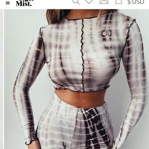 Tiger Mist Tie-Dye Long Sleeve Set - Black and White